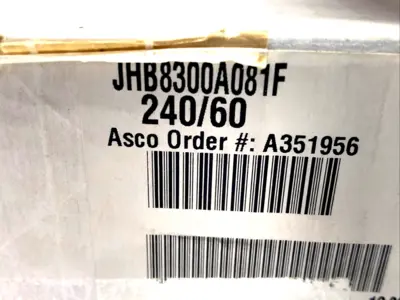 JHB8300A081F | Asco  Red-Hat Solenoid Valve 240V 20W 1/4" Ports - New Other