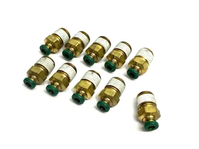 USED PARKER PRESTOLOK BRASS PUSH-TO-CONNECT STRAIGHT FITTING