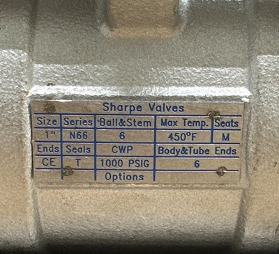 New | in-Stock Sharpe N66-1” Valves/Fittings Indiana US | J&J Industrial Supply #1328164