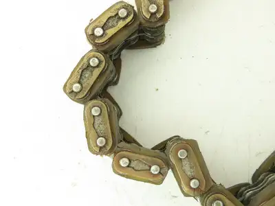 Non-Marking Rubber Top Double Strand Conveying Roller Chain 1/2" Pitch 10' 6"