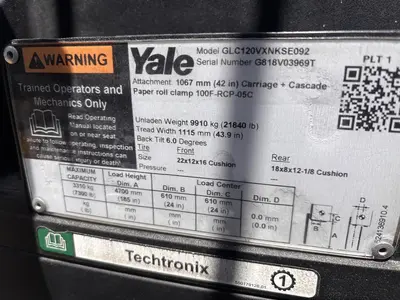 Used YALE GLC120VX Liquid Propane Forklifts Pennsylvania US | Global Equipment International, LLC #1064276
