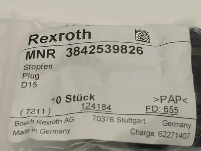 NEW BOSCH REXROTH PLUG FOR SEALING THE CLAMPING HOLDERS