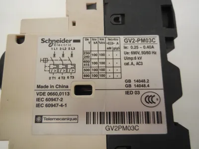SCHNEIDER ELECTRIC GV2-PM03C MANUAL STARTER GV2PM03C