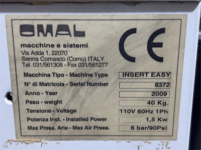 Used 2009 OMAL "INSERT EASY" Flexible Drilling and Inserting Machines Texas US | MachineryMax #1488359