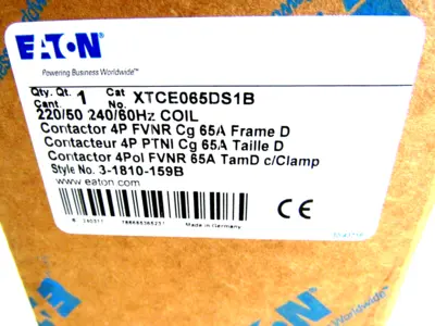 NEW EATON XTCE065DS1B CONTACTOR 220/50 240/60HZ COIL