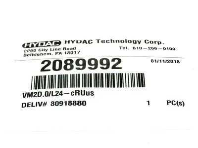NEW SEALED BAG HYDAC VM2D.0/-L24 DIFFERENTIAL PRESSURE INDICATOR 2089992VM2D0L24