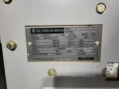 25kV 1200A 3ph Switchgear Unit w/ Power Vac Breaker VB1 27.0-16-0