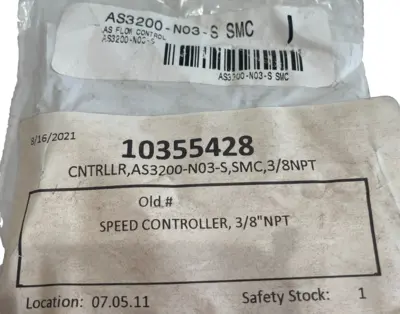 NEW LOT OF 2 SMC AS3200-N03-S FLOW CONTROL 3/8"NPT AS3200N03S