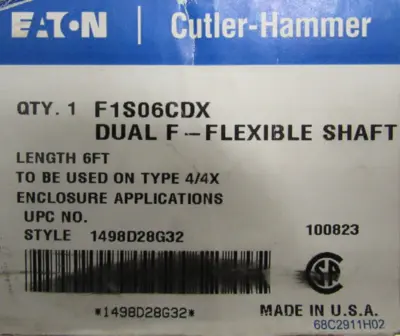 NEW EATON F1S06CDX DUEL FLEX HANDLE 6FT
