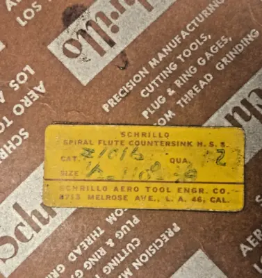 Schrillo 1/2 High Speed Steel 110 Degree 3/8 Countersink #1016 USA Lot of 4