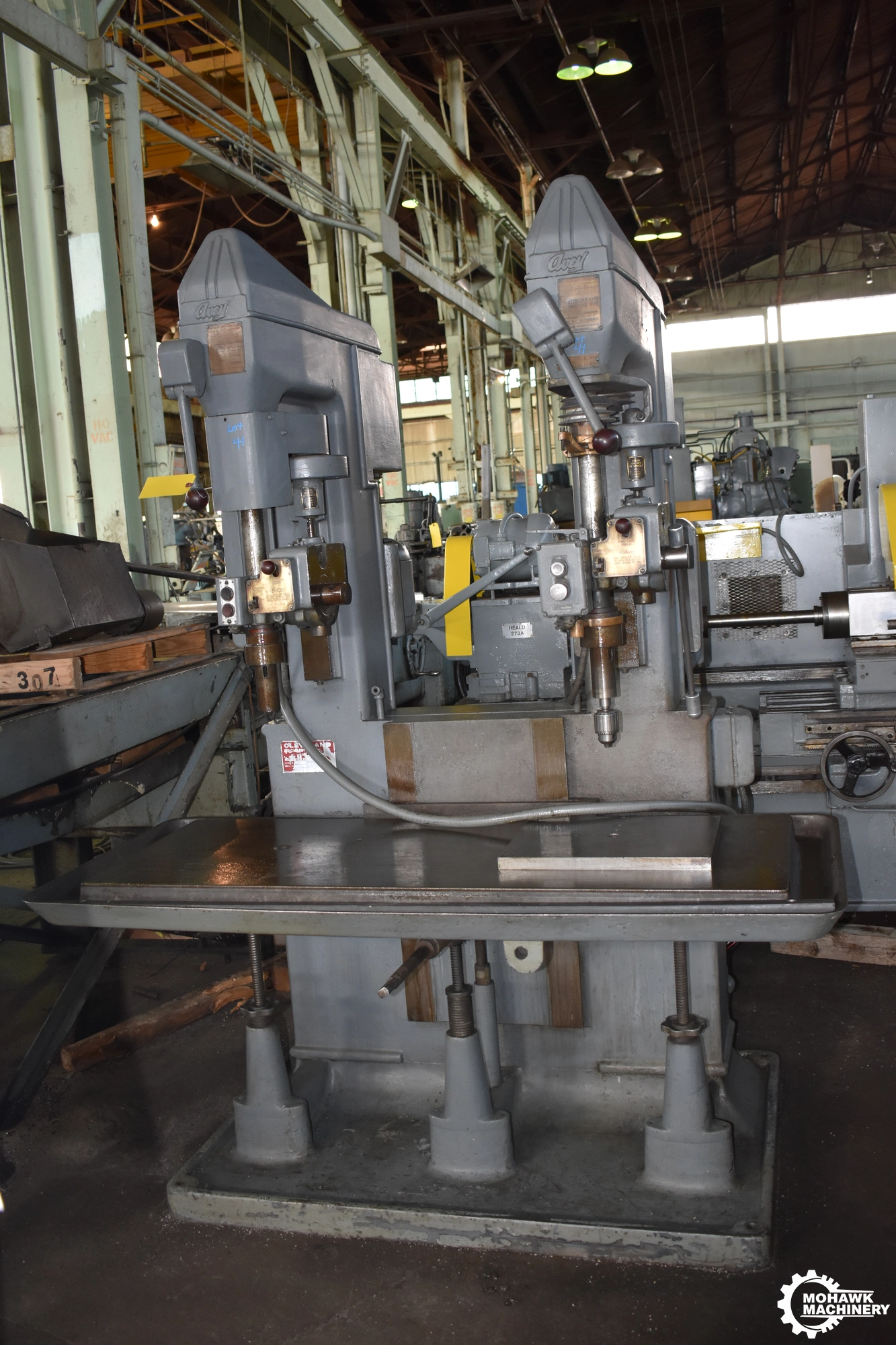 24" AVEY "2BMA-6" 2-SPINDLE MULTIPLE-SPINDLE DRILL PRESS w/POWER DOWN FEED & TAPPING - #2 MT