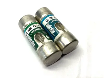 USED LITTELFUSE TIME DELAY INDICATOR FUSE CLASS J 600VAC 30A LOT OF 2