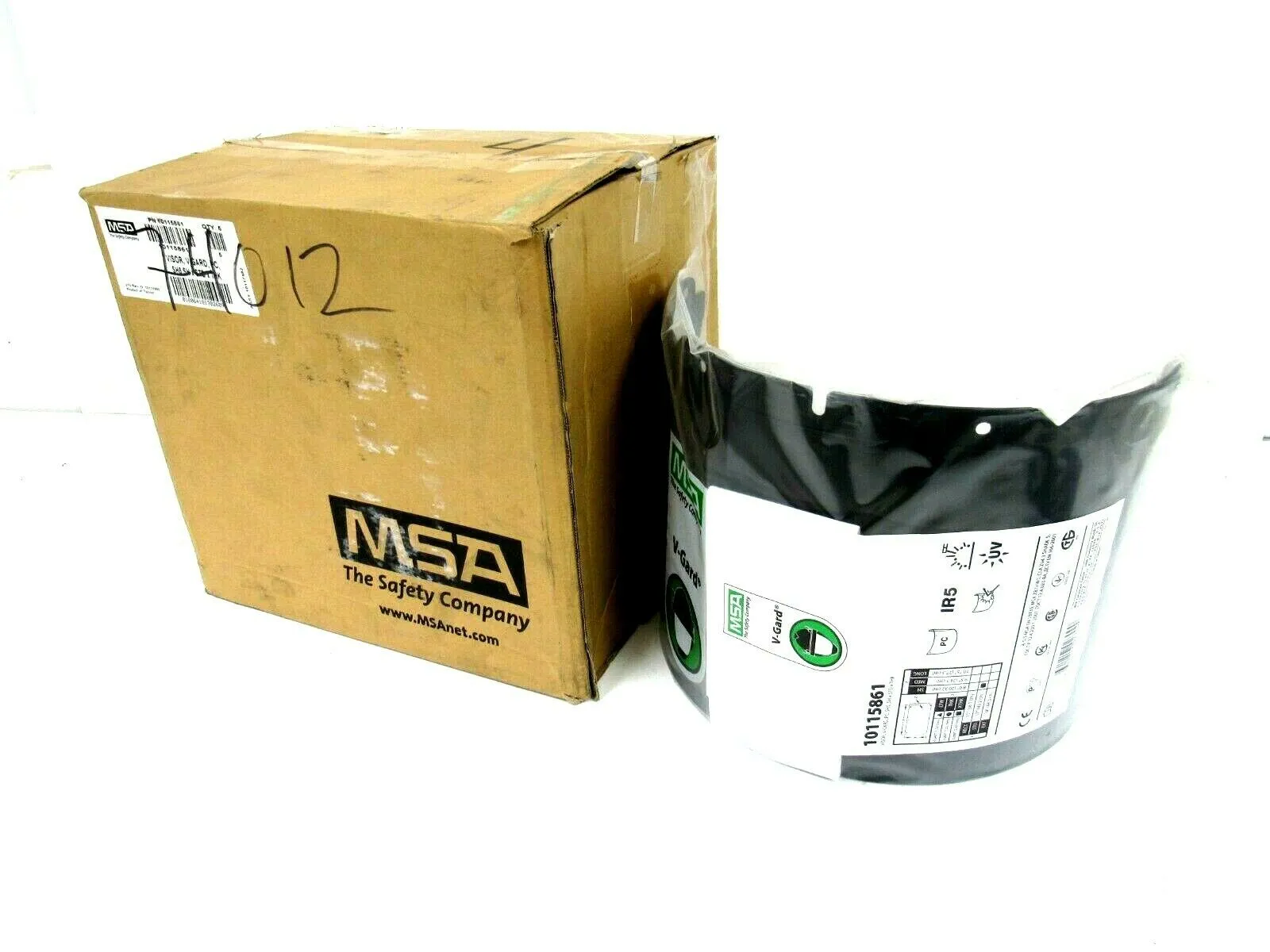 NEW BOX OF 5 MSA 10115861 VISOR V-GARD SHADE 5 17"x8"