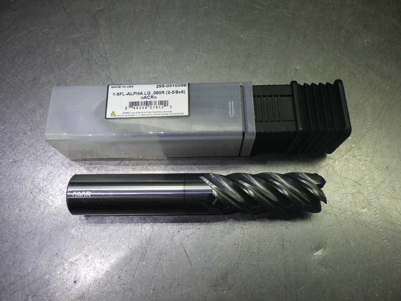 Monster 1" 5 Flute Carbide CR LG Endmill 1" Shank .09" R 295-031003B (LOC578A)