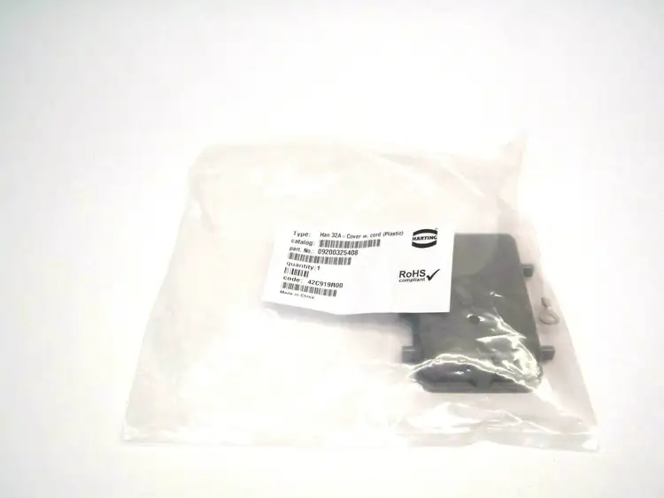 New | in-Stock HARTING PLASTIC GRAY COVER WITH CORD Miscellaneous MRO | Maverick Industrial Sales #1121939