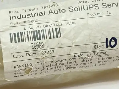 New | in-Stock Midland Industries Cored Barstock Square Head Plug 1" Male NPTF LOT OF 10 Plumbing Equipment Michigan US | Maverick Industrial Sales #1391003