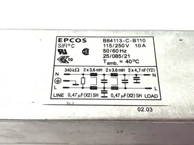 USED EPCOS SIFI-C POWER 2-LINE FILTER 10A 115/250V