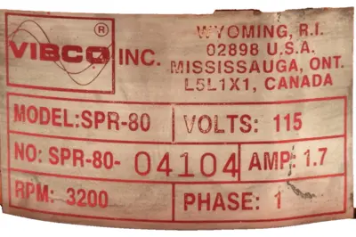 NEW VIBCO SPR-80