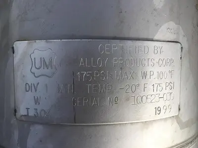 Used 1999 ALLOY PRODUCTS _UNKNOWN_ Pressure Tanks North Carolina US | DH Griffin Used Equipment #1383376