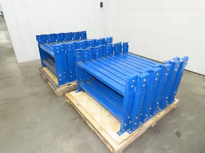 Lewco 36"W Conveyor Leg Stationary Floor Support BLUE 24-5/8" to 36-5/8"H