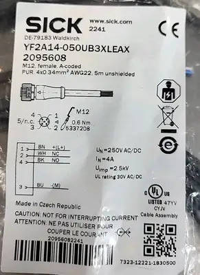 SICK YF2A14-050UB3XLEAX 2095608 Cable Loc5B2