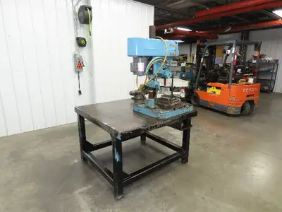 Clausing 20" Variable Speed Drill Press Weld Table 48x48" Wilton Bullet Vise