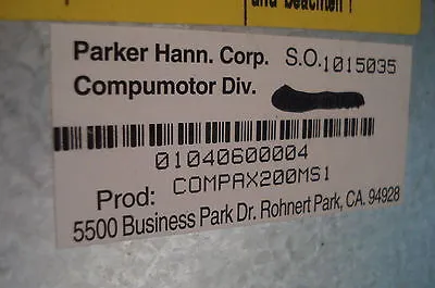 NEW PARKER COMPAX200MS1 DRIVE W/SINCOS