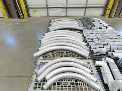 Nucon 3.5" Pipe Pneumatic Dry Material Conveying 90°Elbows Morris Couplings 4"OD