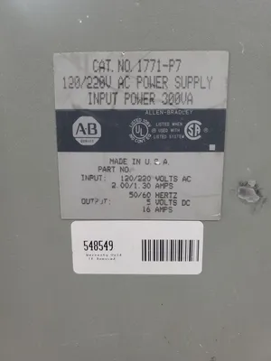Used Allen-Bradley 1771-P7 Misc Electrical & Power Parts South Carolina US | Palmetto Automation #1519375