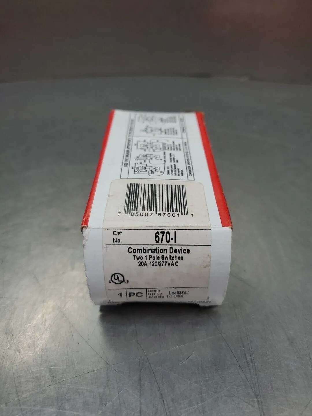 Pass & Seymour 670-I Combination Switch, 1P 20A 120/277V. 4B-37