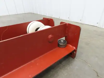 Underhung Bridge Crane Push End Truck 3.25"-7" Beam Flange 48"L 4" Poly Wheels