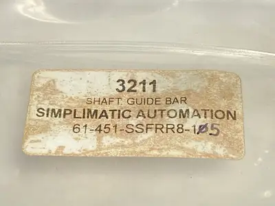 New | in-Stock Simplimatic Shaft Guide Bar LOT OF 6 Parts & Accessories (Material Handling) Michigan US | Maverick Industrial Sales #1395250