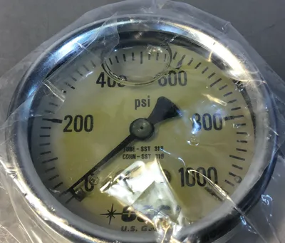AMETEK 256016LG / P 656LG LIQUID FILLED GAUGE 1000PSI 1/4 LM 63MM 6D