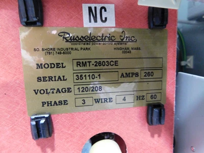 Used RUSSELECTRIC RMT-2603CE Switchgears Ohio US | Equipment Recovery Corp. #1331572