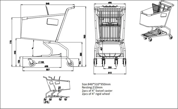 14-0059 Small Plastic Shopping Cart
