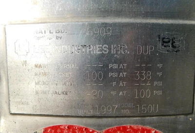 USED LEE JACKETED TANK 150U