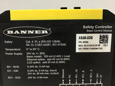 USED BANNER ENGINEERING XS26-2DE