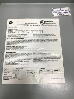 USED GENERAL ELECTRIC / GE TH3361