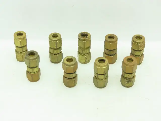Swagelok Brass Union Straight Compression Fitting 5/16" Tube OD  LOT OF 9