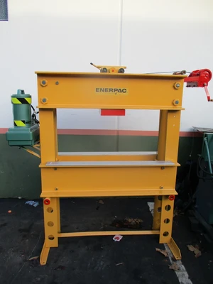 75 Ton, Enerpac, hydraulic H-frame press, table hoist