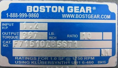 NEW BOSTON GEAR F71510ZB56T1 GEAR REDUCER 10:1
