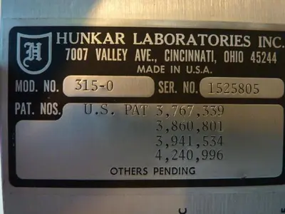 USED HUNKAR LABS 315-0