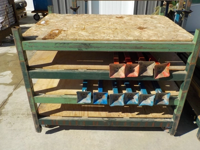 Lot of (17) Jarke Airector Heavy Duty Steel Skid, 48'' x 36'' x 9'' Tall, Wood Decks, Stacking Arm (...