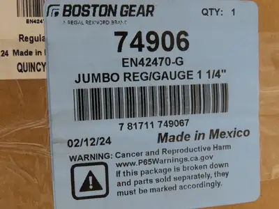 Boston Gear EN42470 Air Pressure Regulator 5-125 PSI 1-1/4" NPT