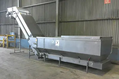 SPC9172  Elevator bottle feed hopper elevator Stainless Steel, 120" discharge height