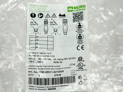 New | in-Stock Murr Elektronik 7000-88011-6210030 Cable & Wire Michigan US | Maverick Industrial Sales #1463001