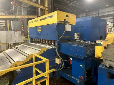 72" X .128" X 70,000 # AUTOMATIC FEED CO. SERVO FEEDLINE WITH HER-VOSS LEVELER. STOCK # 1162623