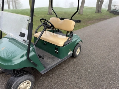 (1) 2014 E-Z-Go golf cart with a Kawasaki gas engine, includes canopy, ball carrier, fold-down winds...
