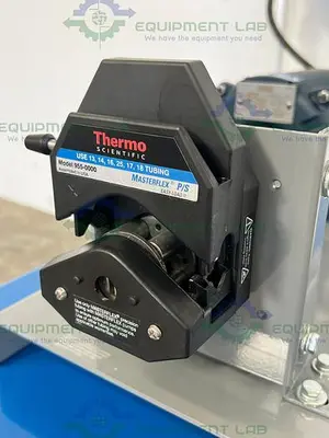 USED LEESON A6C17EB20M METERING PERISTALTIC PUMP W/ ADJUSTABLE ROLLING CART 115/230V