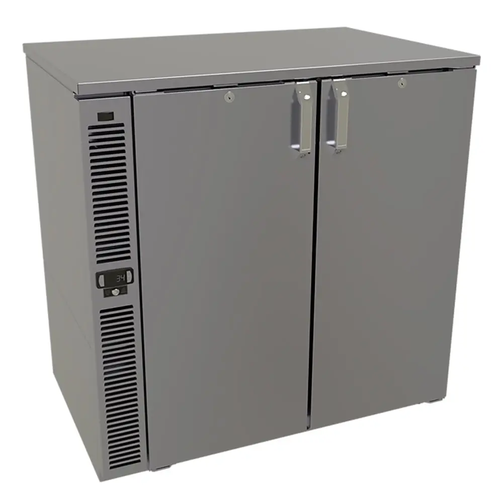 Glastender F1SL36 2 Section Glass Chiller w/ 171 Mug Capacity - Black, 120v